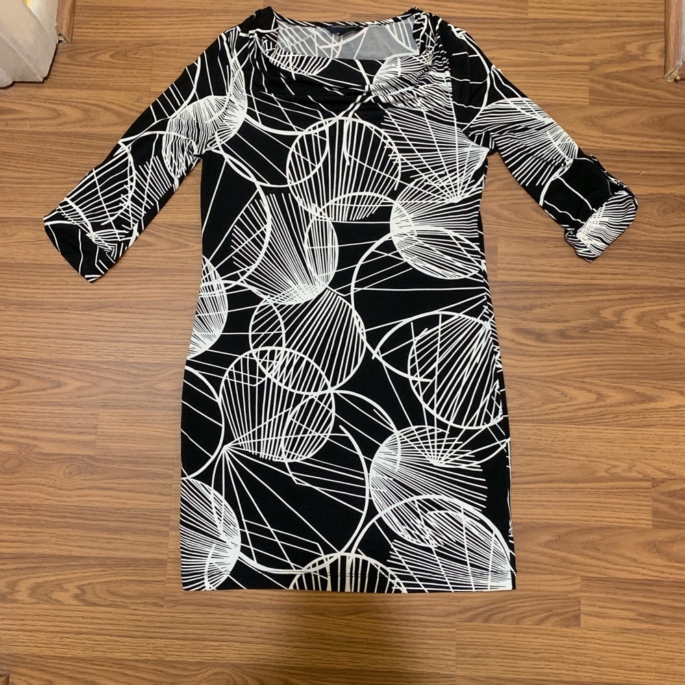 Banana Republic Petite Black and White Dress